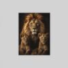 OSEFE 1009 premium canvas schilderij leeuwenfamilie wilde dieren wanddecoratie 100x75 cm