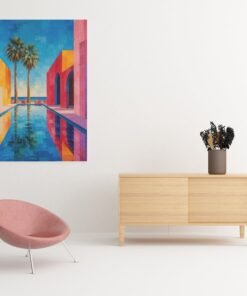 Canvas Schilderij Tropische Poolscape 75x100 cm