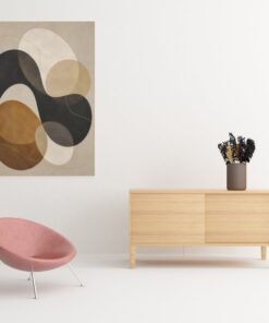 Luxe Abstracte Vormen Print Op Canvas 75x100 cm