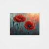 OSEFE 1015 premium canvas schilderij rode klaprozen bloemen wanddecoratie 100x75 cm