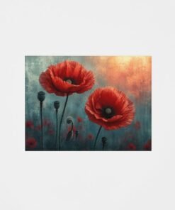 Klaprozen Canvas Schilderij 100x75 cm