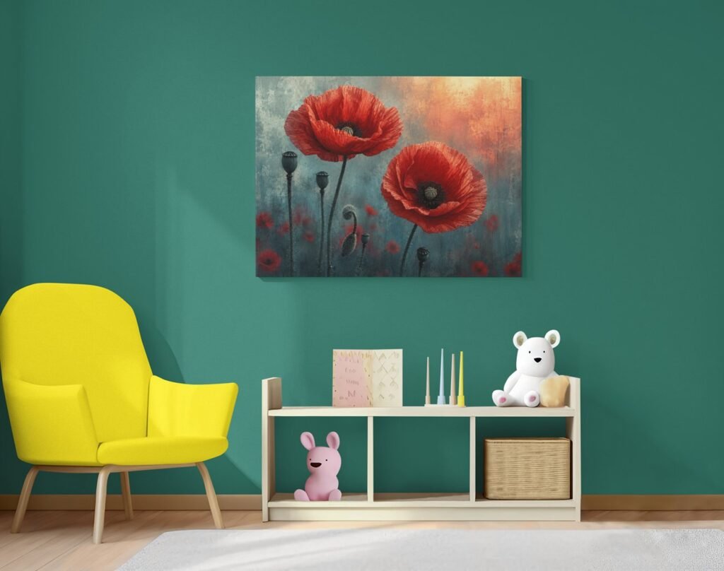 Klaprozen Canvas Schilderij 100x75 cm 