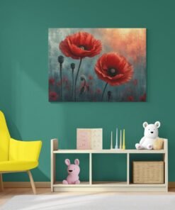 Klaprozen Canvas Schilderij 100x75 cm