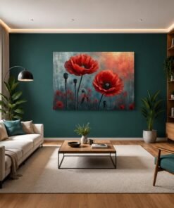 Klaprozen Canvas Schilderij 100x75 cm - Afbeelding 4