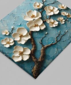 Alternative view of Witte Bloesem Canvas Schilderij 100x75 cm