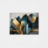 OSEFE 1017 premium canvas schilderij gouden geometrische vormen moderne wanddecoratie 100x75 cm