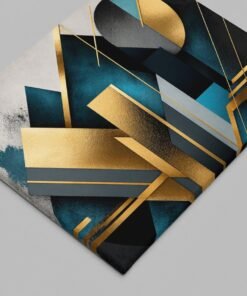 OSEFE 1017 premium canvas schilderij gouden geometrische vormen moderne wanddecoratie 100x75 cm b