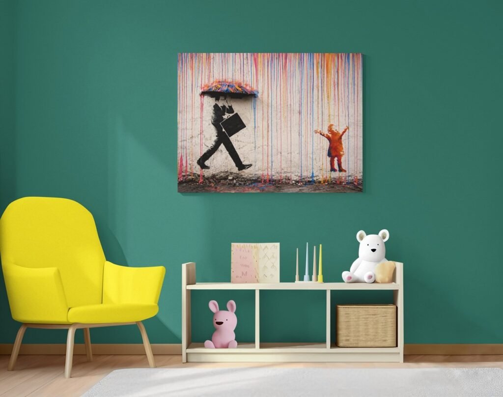 Graffiti Kleurrijke Canvas Schilderij 100x75 cm 