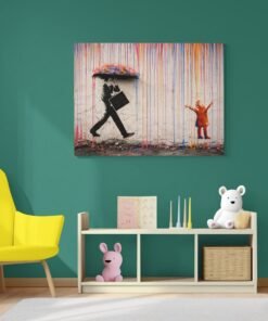 Graffiti Kleurrijke Canvas Schilderij 100x75 cm