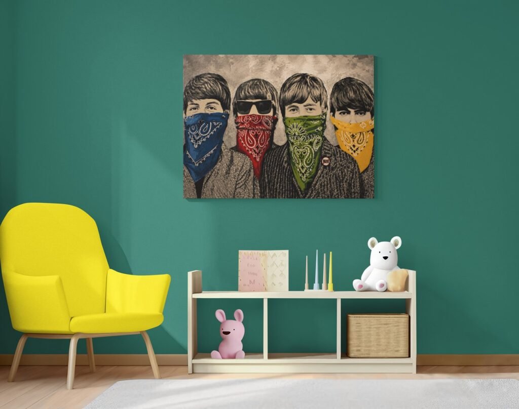 Beatles Pop Art Canvas Schilderij 100x75 cm 