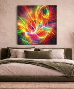 OEFE 1357 abstracte licht energie vierkant canvas schilderi c