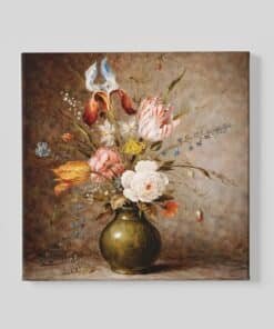 Klassiek Bloemen Stilleven Vierkant Schilderij