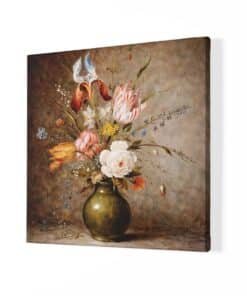 Alternative view of Klassiek Bloemen Stilleven Vierkant Schilderij