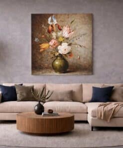 OEFE 1358 klassiek bloemen stilleven vierkant canvas schilderij d