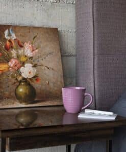 OEFE 1358 klassiek bloemen stilleven vierkant canvas schilderij f