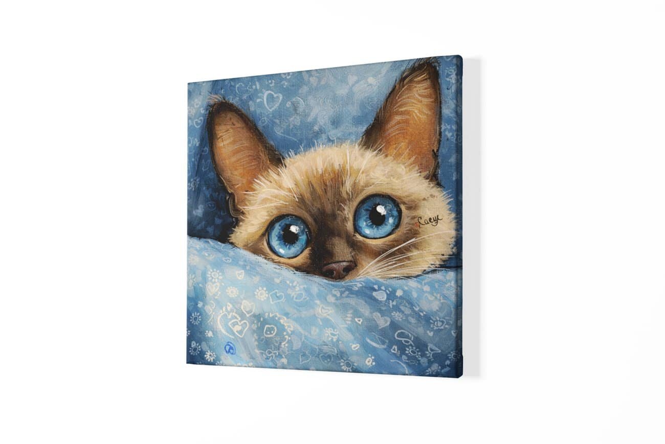 Vierkant Schilderij Schattige Kat - Afbeelding 2