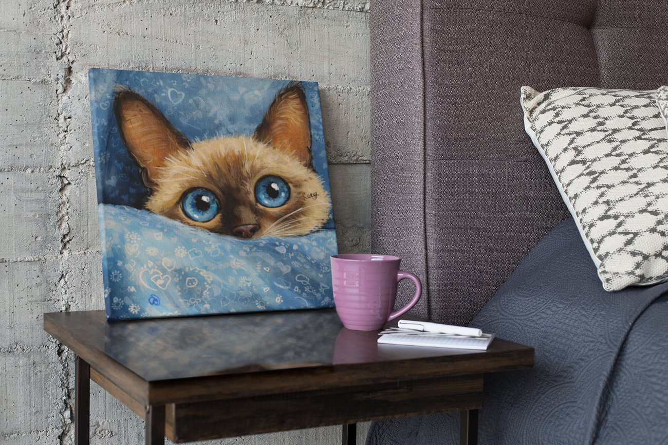 Vierkant Schilderij Schattige Kat - Afbeelding 3