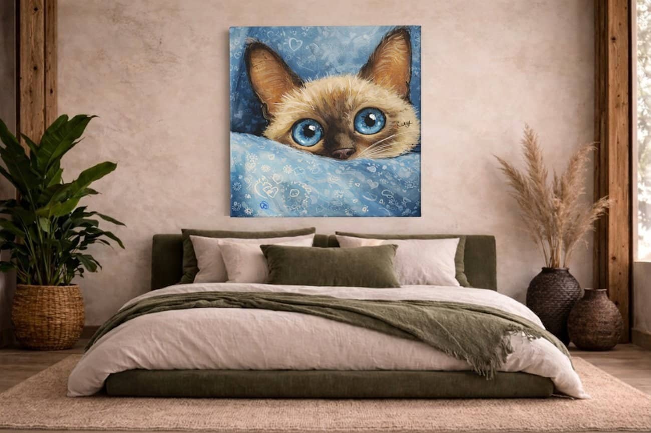 Vierkant Schilderij Schattige Kat - Afbeelding 4