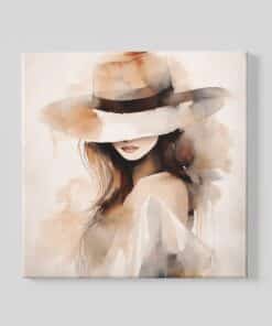 Minimalistische Vrouw Vierkant Schilderij