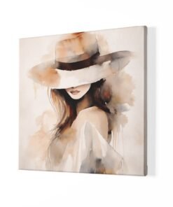 Alternative view of Minimalistische Vrouw Vierkant Schilderij