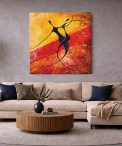 OEFE 1362 moderne dans kunst vierkant canvas schilderij b