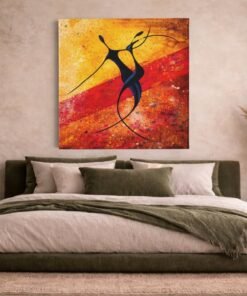 OEFE 1362 moderne dans kunst vierkant canvas schilderij c