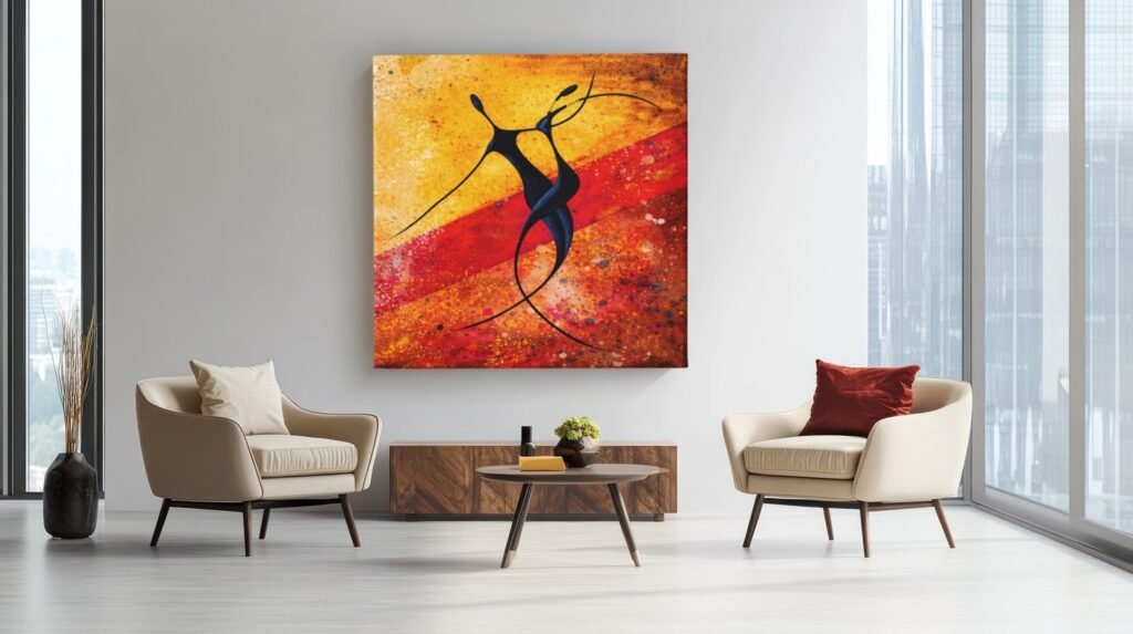 Vierkant Schilderij Moderne Dans kunst