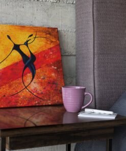 OEFE 1362 moderne dans kunst vierkant canvas schilderij e