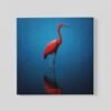 OEFE 1363 rode flamingo minimalistisch vierkant canvas schilderij