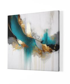 Alternative view of Goud Accenten Abstract Schilderij Vierkant