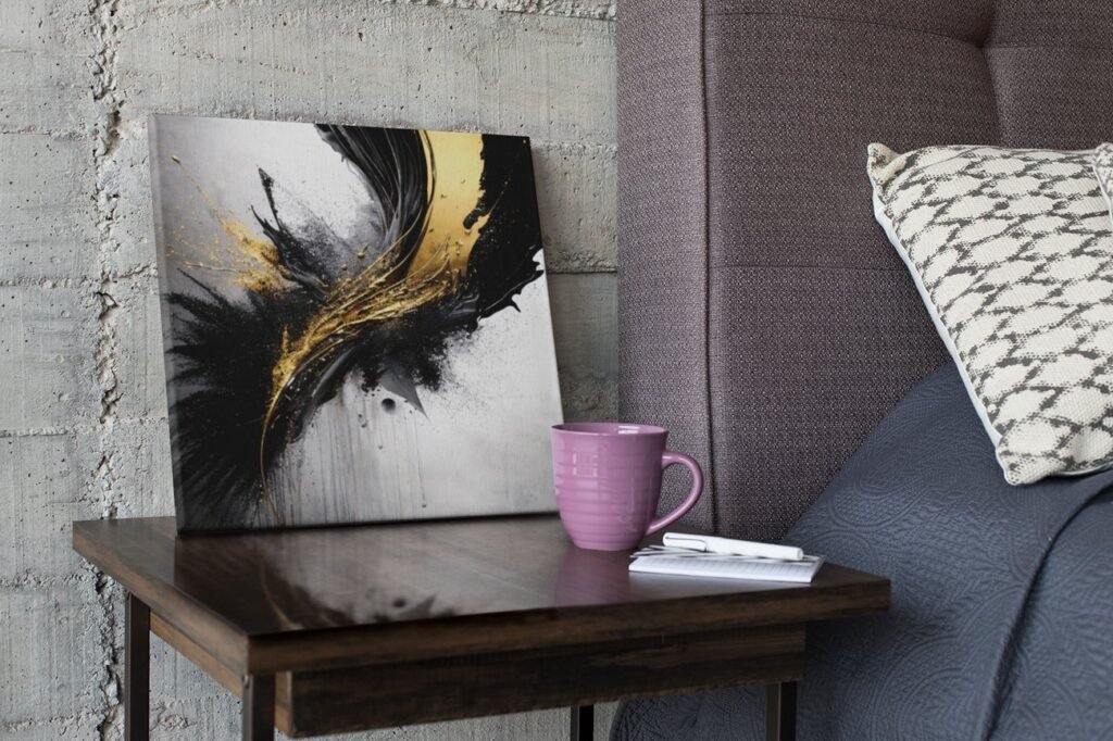 Goud Zwart Abstract Schilderij