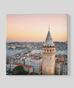 Istanbul Galata Toren Vierkant Schilderij