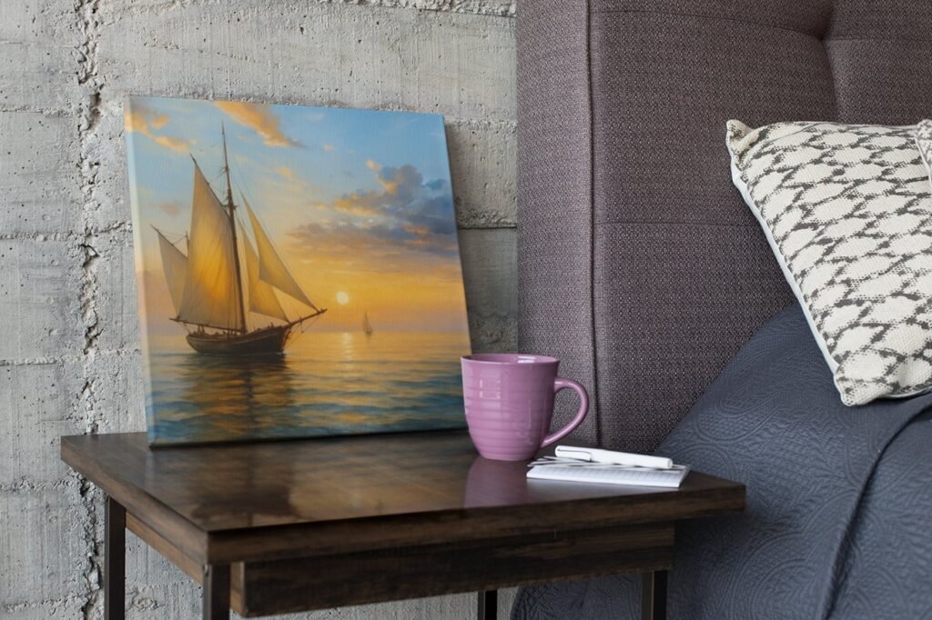 Vierkant Schilderij Zeilboot