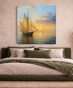 Vierkant Schilderij Zeilboot - Afbeelding 4