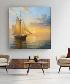 Vierkant Schilderij Zeilboot - Afbeelding 5