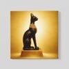 OEFE 1373 egyptische bastet kat beeld goud vierkant canvas schilderij