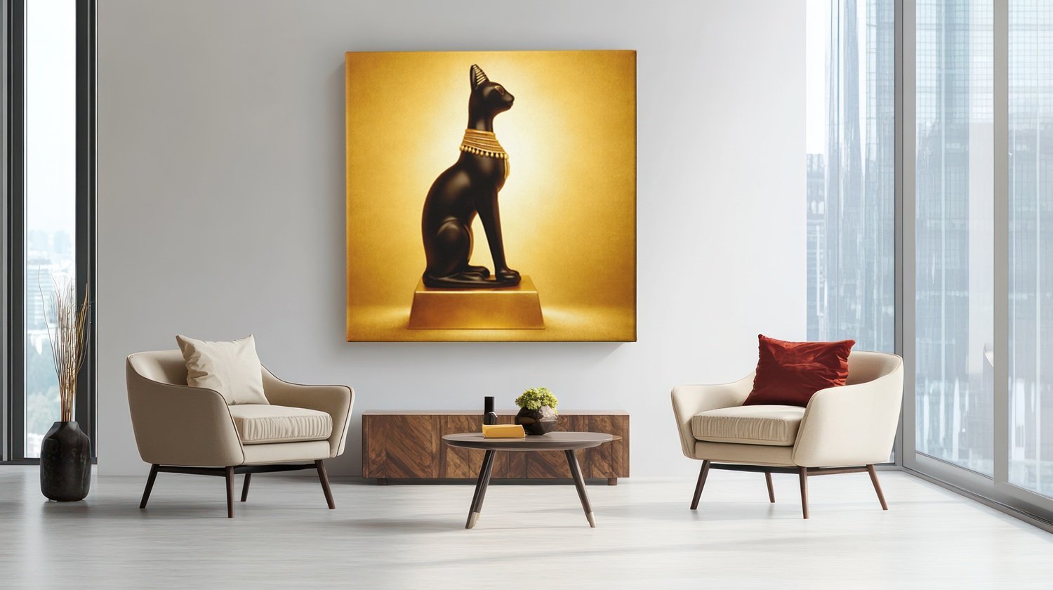 Kattenbeeld Vierkant Schilderij
