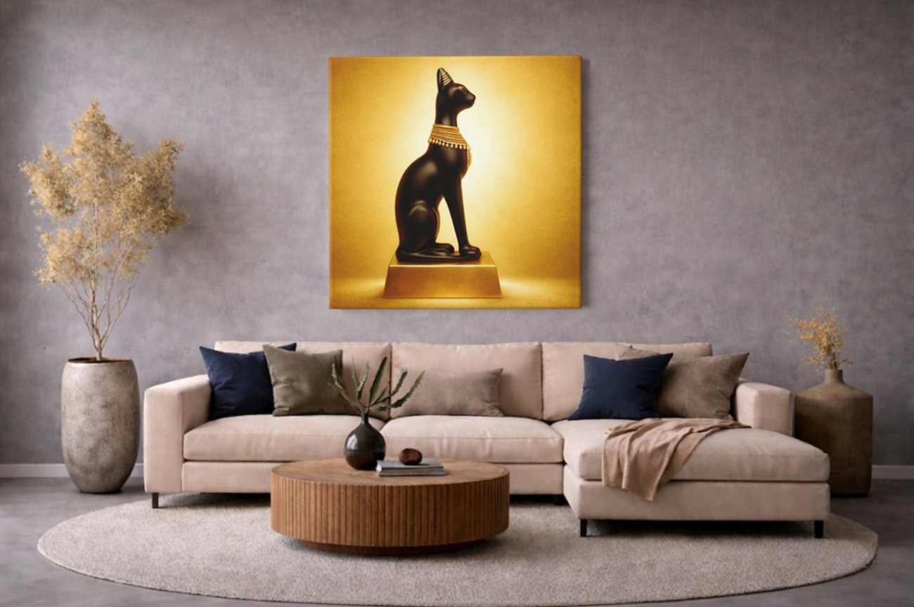 Kattenbeeld Vierkant Schilderij - Afbeelding 4