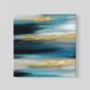 OEFE 1374 abstract blauw goud modern vierkant canvas schilderij
