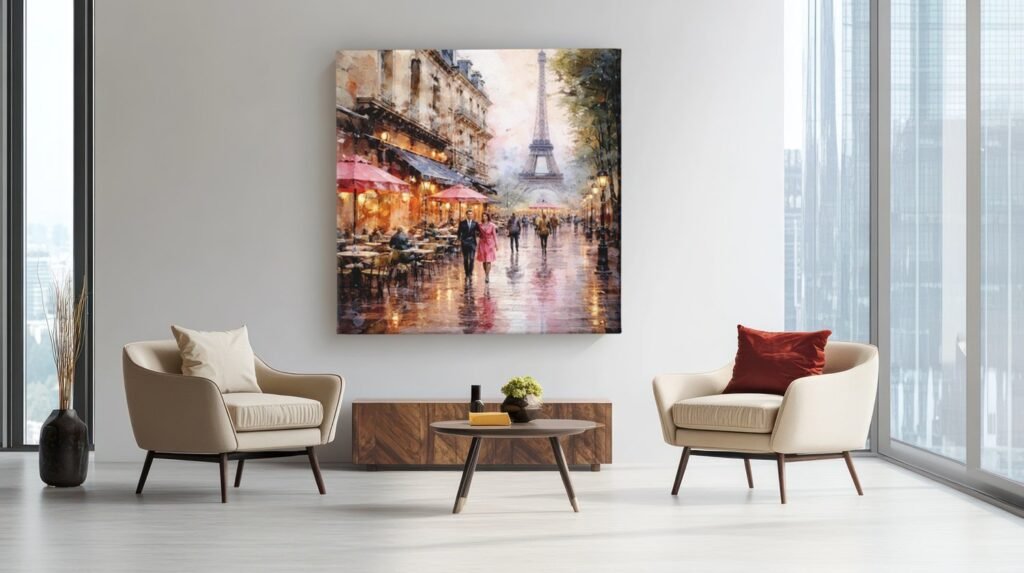 Parijs Eiffeltoren Vierkant Schilderij