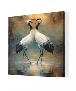Alternative view of Twee Kranen Liefde Vierkant Schilderij