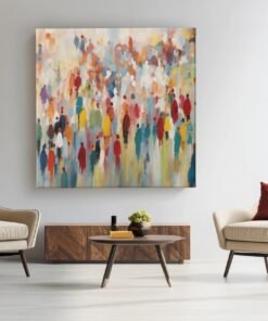 Abstracte Mensenmassa Canvas Wanddecoratie