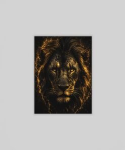 Gouden Leeuw Canvas Schilderij 75x100 cm