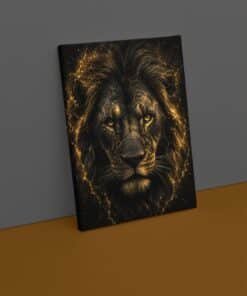 Alternative view of Gouden Leeuw Canvas Schilderij 75x100 cm