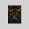 OSEFE 1028 canvas schilderij gouden stier op zwarte achtergrond 75x100 cm