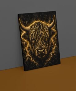 OSEFE 1030 canvas schilderij gouden schotse hooglander 75x100 cm a
