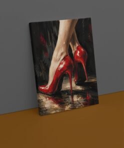 Alternative view of Rode Hakken Canvas Schilderij 75x100 cm