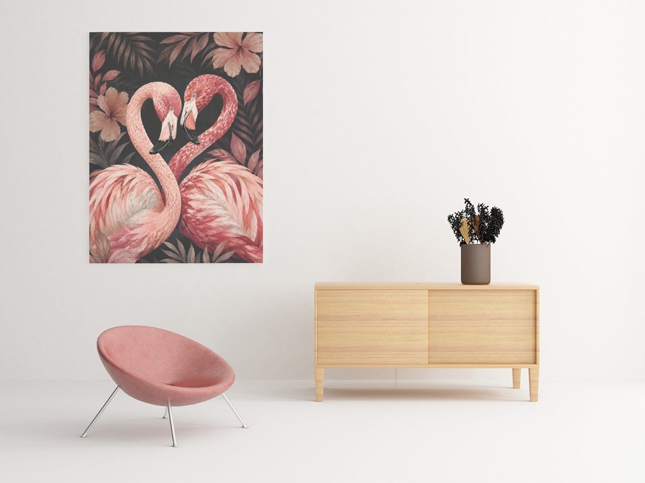 Flamingo Canvas Schilderij 75x100 cm - Afbeelding 3