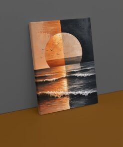 Alternative view of Abstracte Zonsondergang Canvas Schilderij 75x100 cm