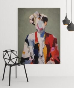 Artistiek Kleurenportret Canvas Schilderij 75x100 cm